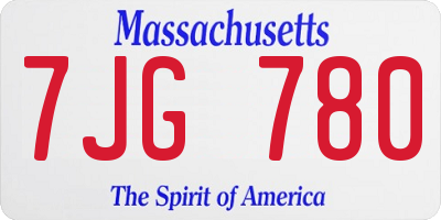 MA license plate 7JG780