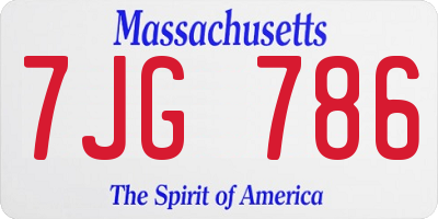 MA license plate 7JG786