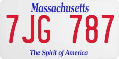 MA license plate 7JG787