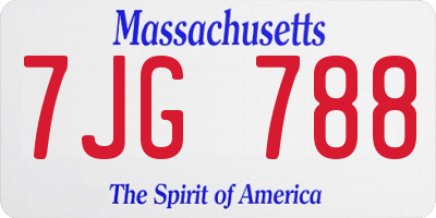 MA license plate 7JG788