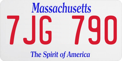 MA license plate 7JG790