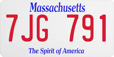 MA license plate 7JG791