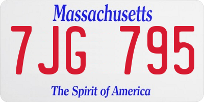 MA license plate 7JG795