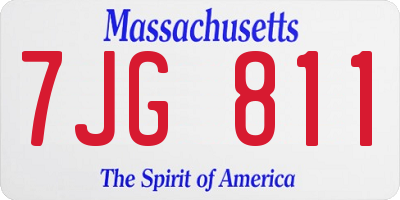 MA license plate 7JG811