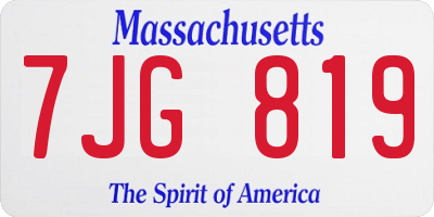 MA license plate 7JG819