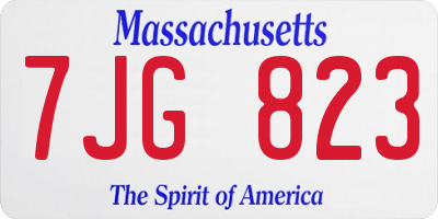 MA license plate 7JG823