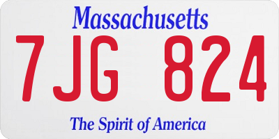 MA license plate 7JG824