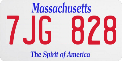 MA license plate 7JG828