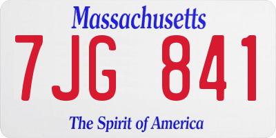 MA license plate 7JG841