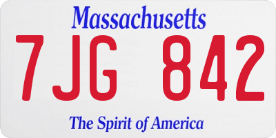 MA license plate 7JG842