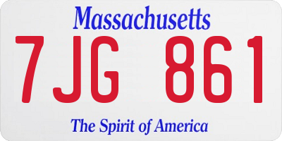MA license plate 7JG861