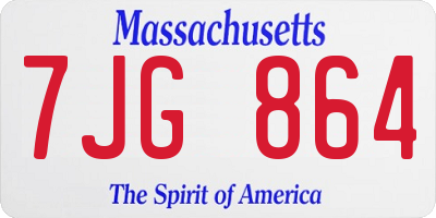 MA license plate 7JG864