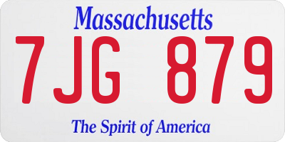 MA license plate 7JG879