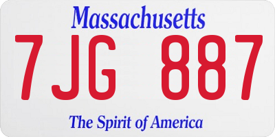 MA license plate 7JG887