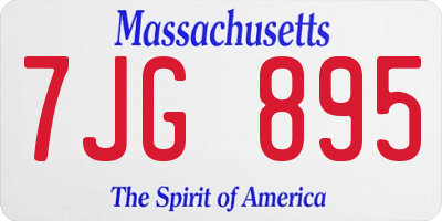 MA license plate 7JG895