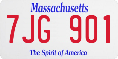 MA license plate 7JG901