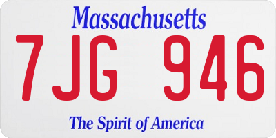 MA license plate 7JG946