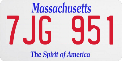 MA license plate 7JG951