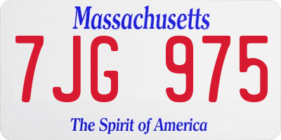 MA license plate 7JG975