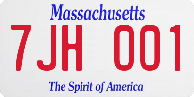 MA license plate 7JH001