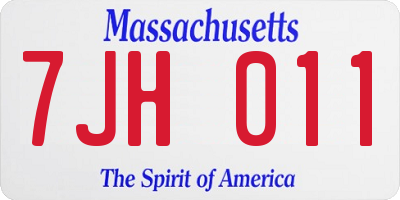 MA license plate 7JH011