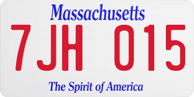 MA license plate 7JH015