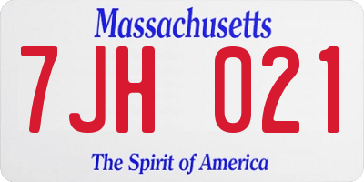 MA license plate 7JH021