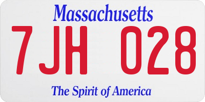 MA license plate 7JH028