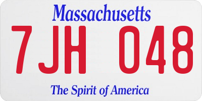 MA license plate 7JH048