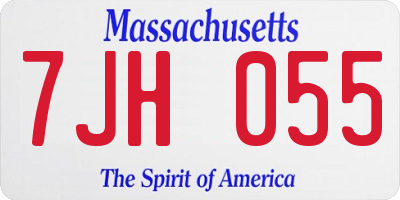 MA license plate 7JH055