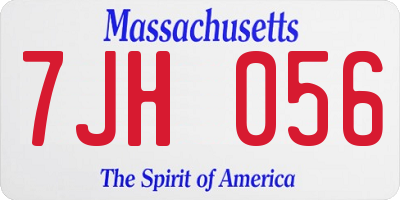 MA license plate 7JH056