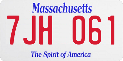 MA license plate 7JH061