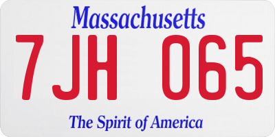 MA license plate 7JH065