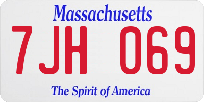 MA license plate 7JH069