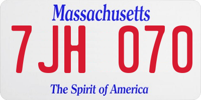 MA license plate 7JH070