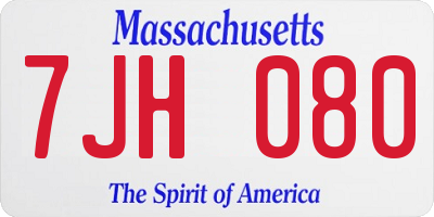 MA license plate 7JH080