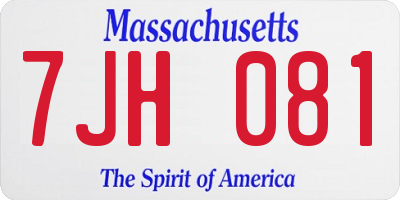 MA license plate 7JH081