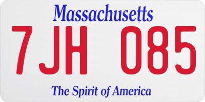 MA license plate 7JH085