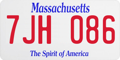 MA license plate 7JH086