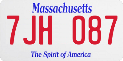 MA license plate 7JH087
