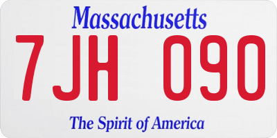 MA license plate 7JH090
