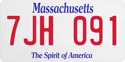 MA license plate 7JH091
