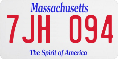 MA license plate 7JH094