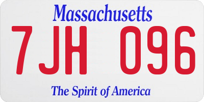 MA license plate 7JH096