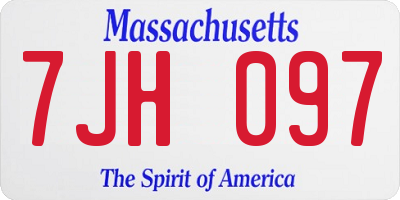 MA license plate 7JH097