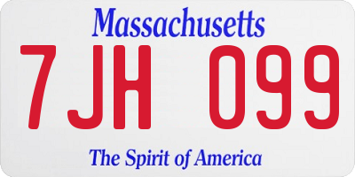 MA license plate 7JH099