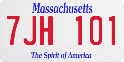 MA license plate 7JH101