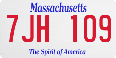 MA license plate 7JH109
