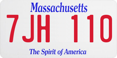 MA license plate 7JH110