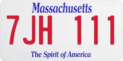 MA license plate 7JH111